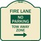 Signmission Fire Lane Tow-Away Zone W/ Right Arrow Heavy-Gauge Aluminum Sign, 18" x 18", TG-1818-23977 A-DES-TG-1818-23977 - alternate 1